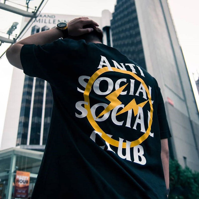 Anti Social Club T Shirt Short Sleeve Letter Print T-shirt Men and Women Loose