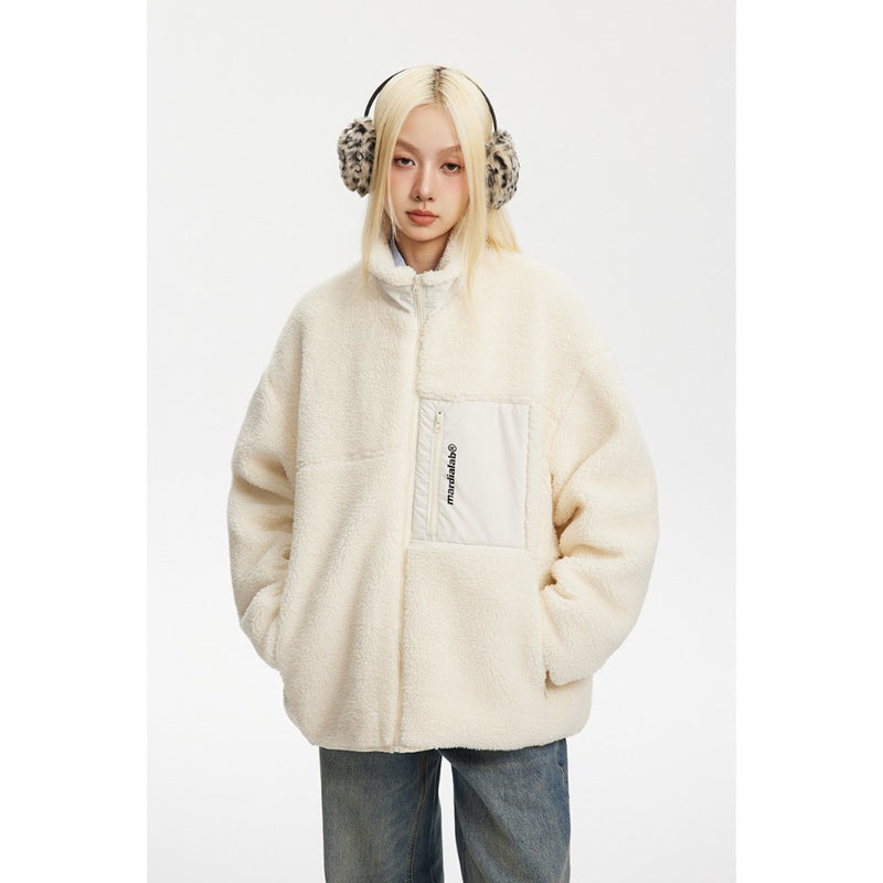 Unisex Coat Lambswool Loose Thick Winter