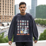 Mens Vintage Long Sleeve Shirt Printed Sweater Vintage