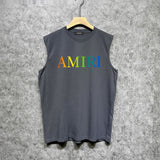 Amiri tank top gradient small letter printing