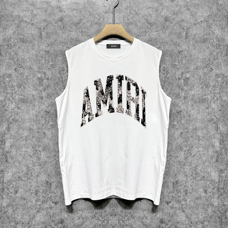 Amiri tank top with cracked letterprinting