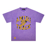 Amiri Washed Distressed T Shirt Printed Trendy Pure Cotton