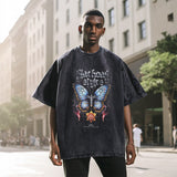 Mens Vintage T Shirt Printed Short Sleeve T-Shirt Men