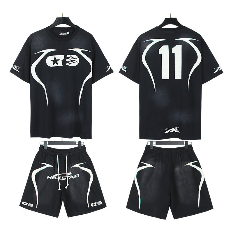 Hellstar T-Shirt And Shorts Two-Piece Set