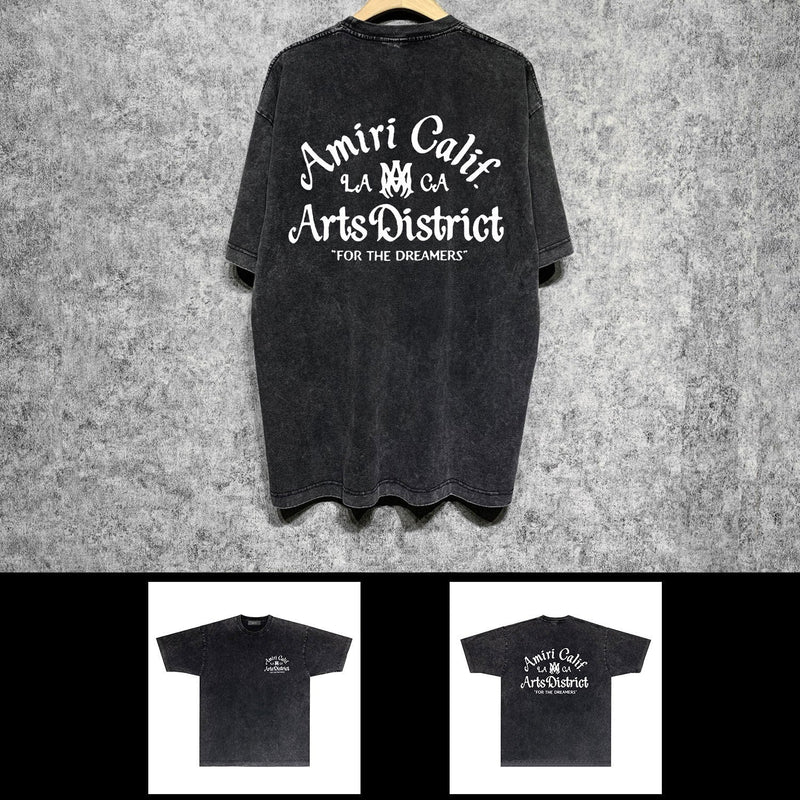 Amiri washed t-shirt artistic word short sleeves