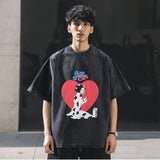 Mens Vintage T Shirt Printed Short Sleeve T-Shirt Men