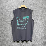 Amiri tank top coconut tree bird printing