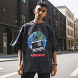 Mens Vintage T Shirt Old Short Sleeve T-Shirt Men and Women