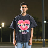 Mens Vintage T Shirt Printed Washed Old Short Sleeve T-Shirt