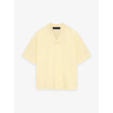 Fog Essentials T Shirts Spring Summer FGO Double Line Flocking Letter V-Neck Short Sleeve