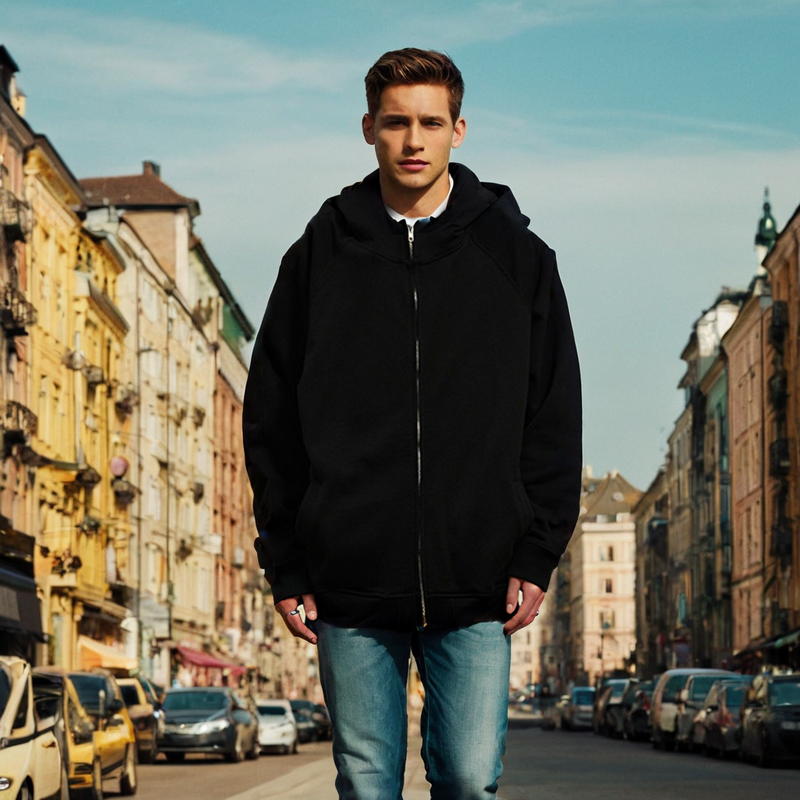 Mens Hoodie Loose Cotton Sweater