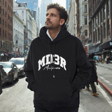 Mens Hoodie Casual Satin Patch Letter Embroidery