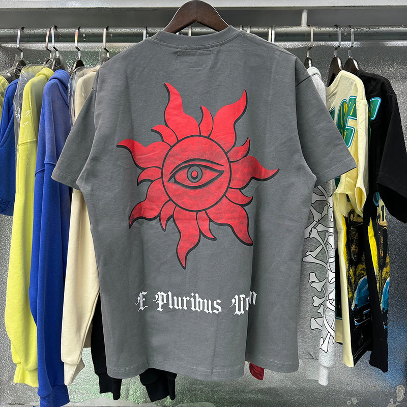 Godspeed T Shirts Street View Rose Print Cotton Casual Short Sleeve Men and Women