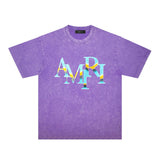 Amiri washed t-shirt gradientletterprinting short sleeve