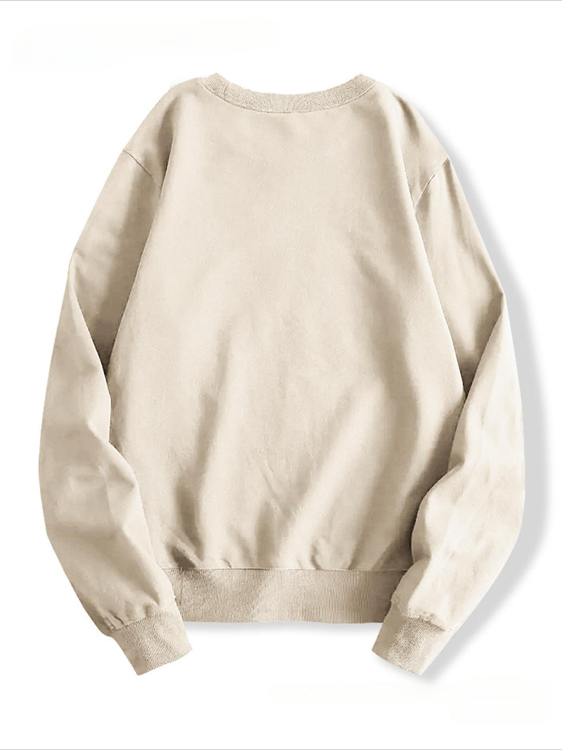 Tiger print sweatshirt, crew neck casual sweatshirt for win