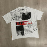 First Row T Shirts BREAKING NEWS BURNING FLAMES CROPPED TEE Fashion Hot Diamond Trend Brand