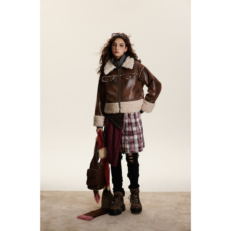 Unisex Coat Leather Jacket Cotton Winter Loose Thick