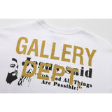 Gallery Dept T-Shirt Bronzing Letter Slogan Printed Short Sleeve T-Shirt