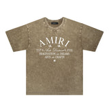 Amiri Washed Distressed T Shirt Printed Trendy Pure Cotton