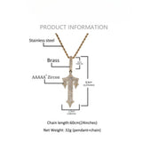 Jewelry Hip Hop T Letter Pendant Gold Set T Square Zircon Necklace Armament Crosses Egypt Pieces St. Valentine's