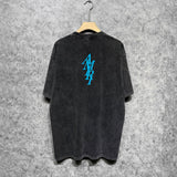 Amiri washed t-shirt vertical letterprinting short sleeves