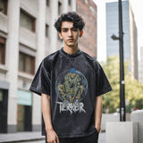 Mens Vintage T Shirt Washed Short Sleeve T-Shirt Men's Summer