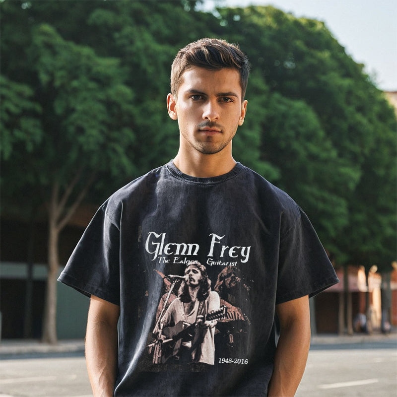 Mens Vintage T-Shirt Vintage Printed Short Sleeve T-Shirt