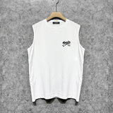 Amiri tank top with cracked letter and number print