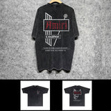 Amiri washed t-shirt letter sign short sleeves