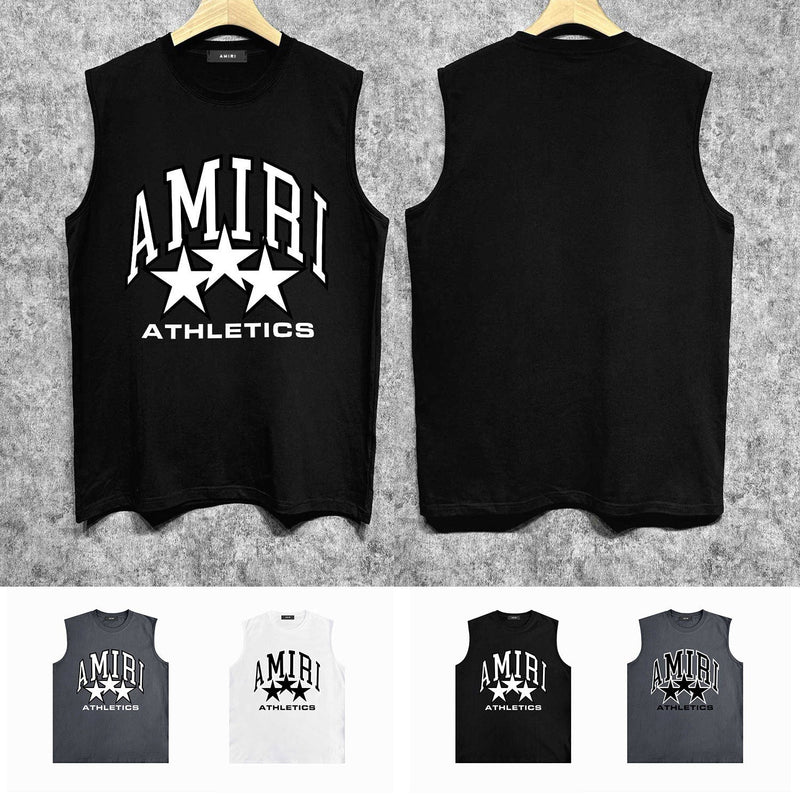 Amiri tank top stroke five-pointed star printing