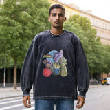 Mens Vintage Long Sleeve Shirt Vintage Wash Long Sleeve T-Shirt
