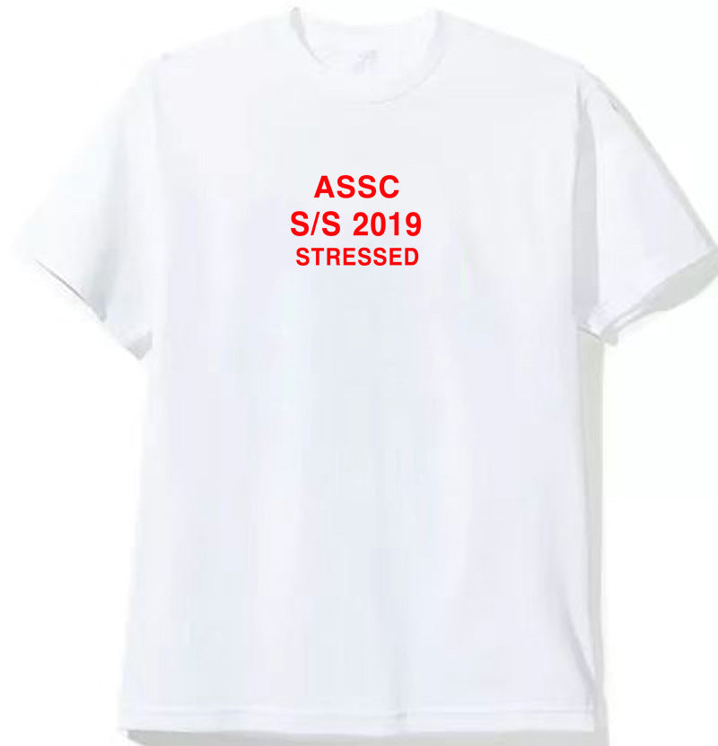 Anti Social Club T Shirt Printed Men's and Women's Short Sleeve Loose