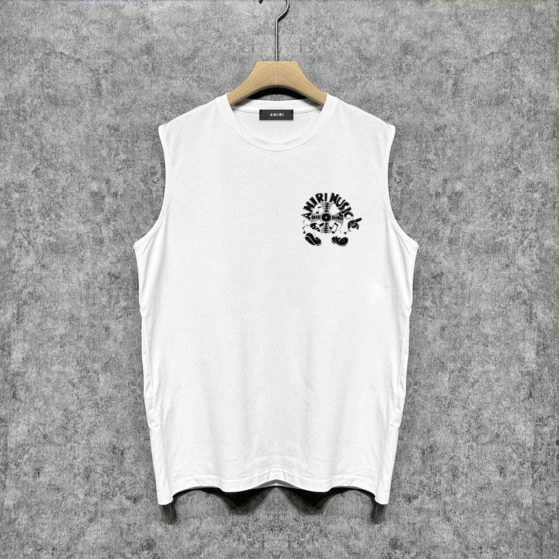 Amiri tank top note fan printing