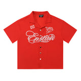 Mixed Emotion T-Shirt Embroidered Lapel Short Sleeve Shorts