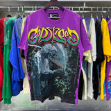 Godspeed T Shirts Biochemical Skull Poppy Print Cotton Casual Short Sleeve Men and Women