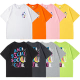 Anti Social Club T Shirt Men's Summer round Neck Cotton Loose