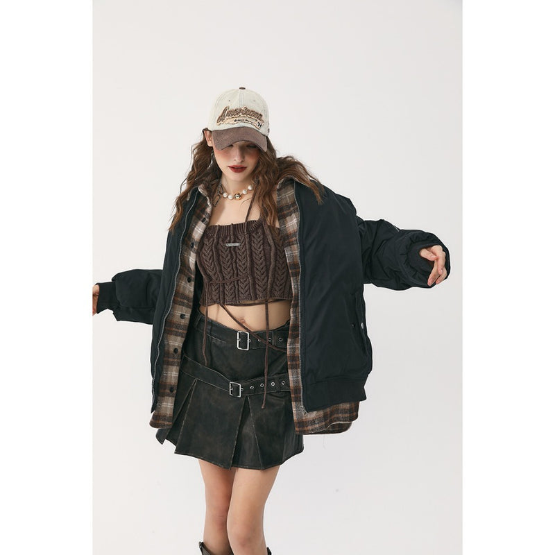 Unisex Coat Winter Cotton-Padded Coat Couple Fake Two Pieces