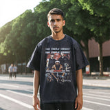 Mens Vintage T Shirt Crew Neck Washed Short Sleeves