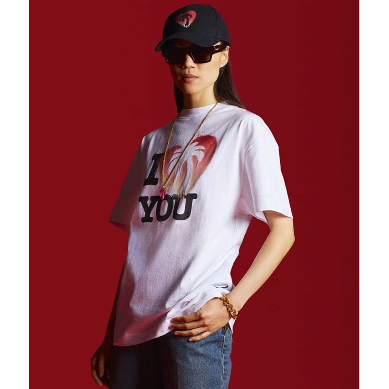 Palm Angle T Shirts I Love You Pattern