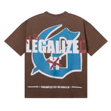 Godspeed T Shirts Blue Sky White Clouds Poppy Skull Planting Printing Cotton Casual Short Sleeves Men and Women