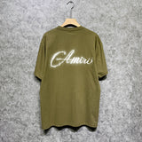 Amiri t shirts gypsophila printing short sleeve