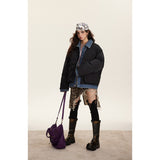 Unisex Coat S Retro Lapels Thickened Winter Cotton Dress Loose