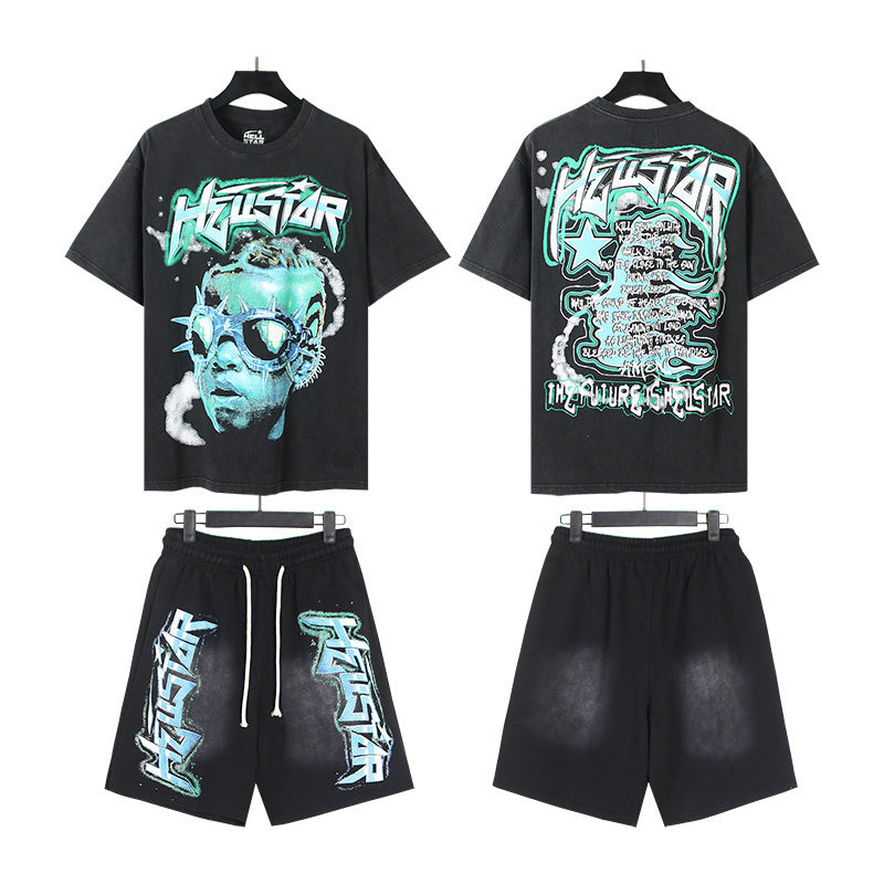 Hellstar T-Shirt And Shorts Two-Piece Set
