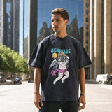 Mens Vintage T Shirt Cartoon Print Short Sleeve