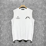 Amiri tank top bone white bone crack letterprinting