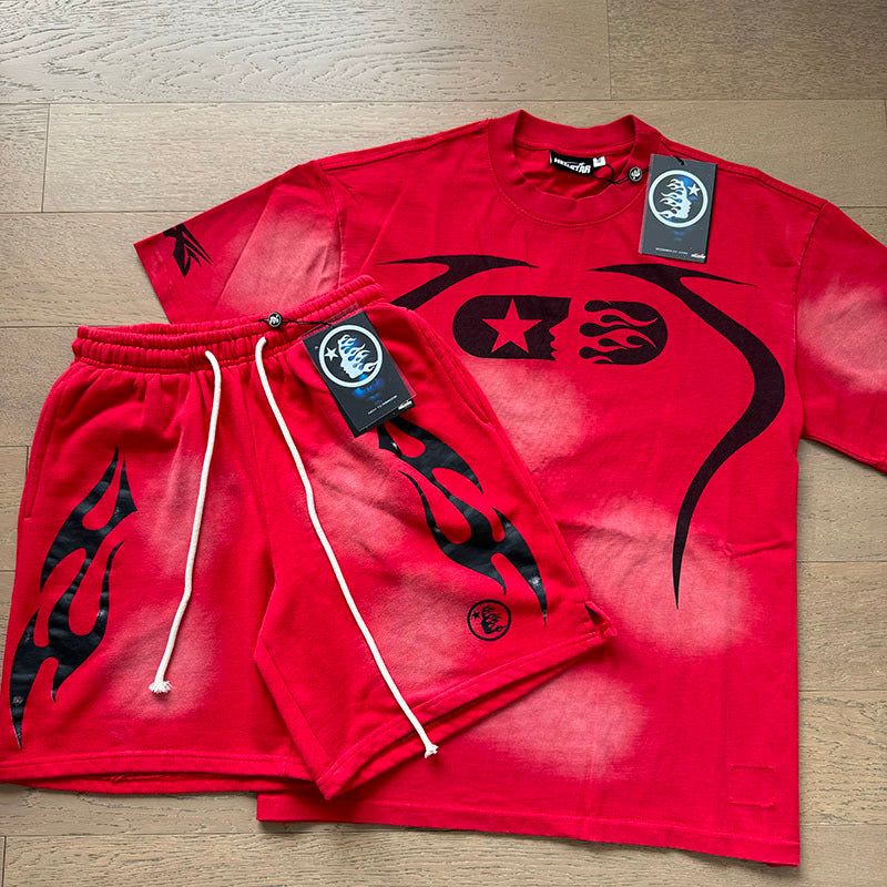Hellstar T-Shirt And Shorts Two-Piece Set
