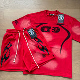 Hellstar T-Shirt And Shorts Two-Piece Set