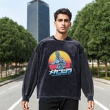 Mens Vintage Long Sleeve Shirt Cartoon Anime Print Men and Women