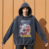 Mens Vintage Hoodie Cartoon hooded sweater men and women loose