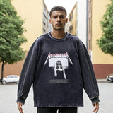 Mens Vintage Long Sleeve Shirt Retro Long Sleeve T-Shirt Men